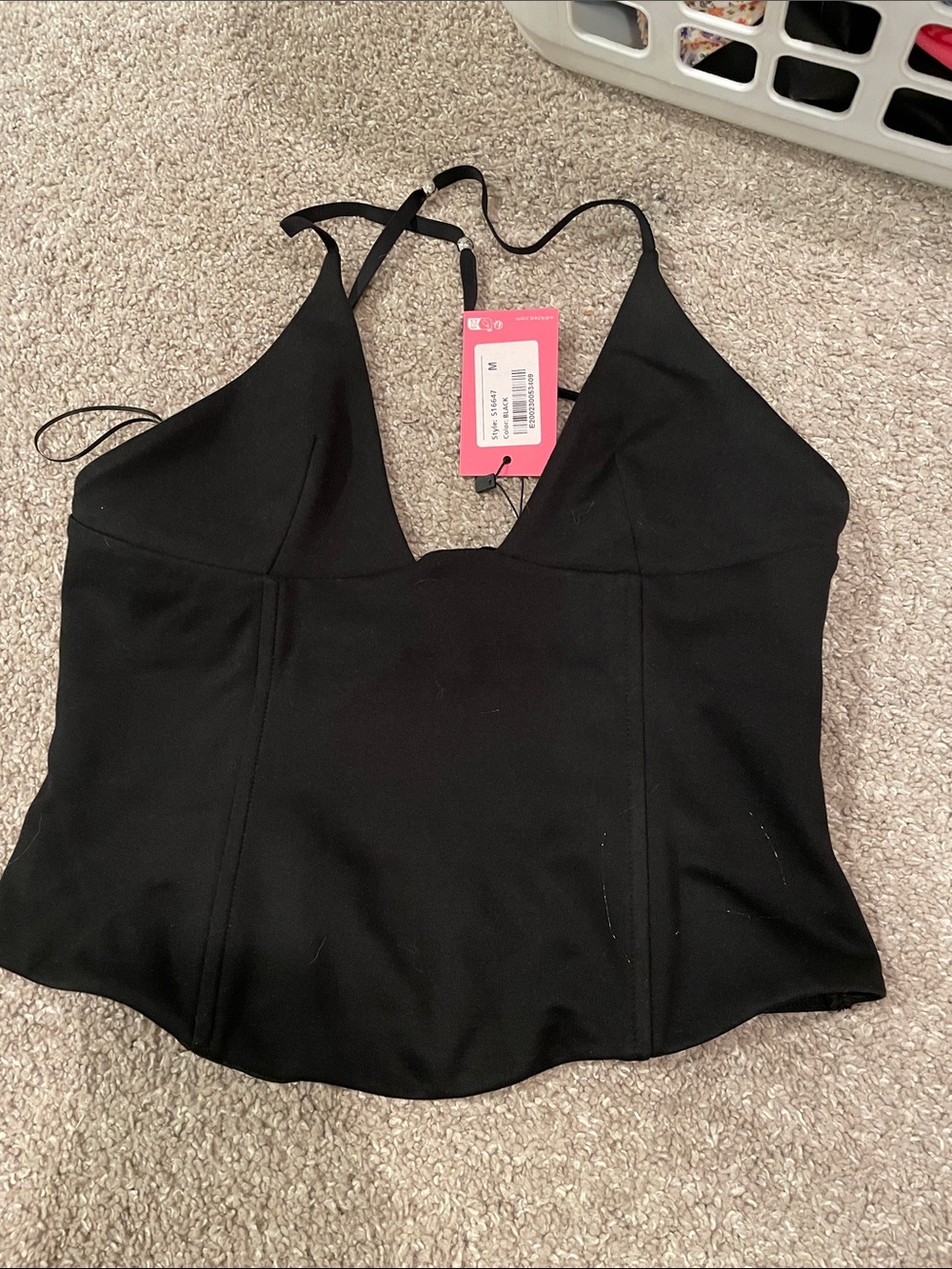 Edikted Black V-Neck Cami Crop Top